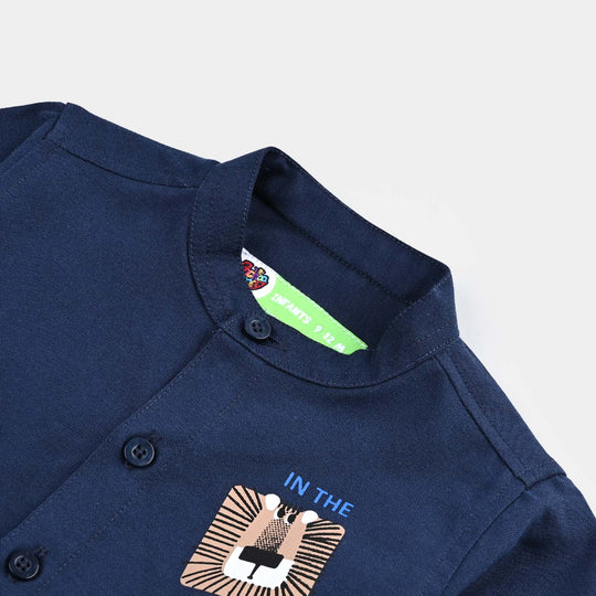 Infant Boys Oxford Basic Casual Shirt (Best Friend)-NAVY