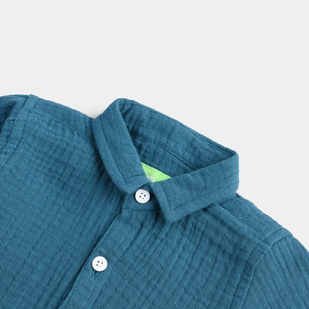 Infant Boys Cotton Casual Shirt (Hi-There)-GREEN
