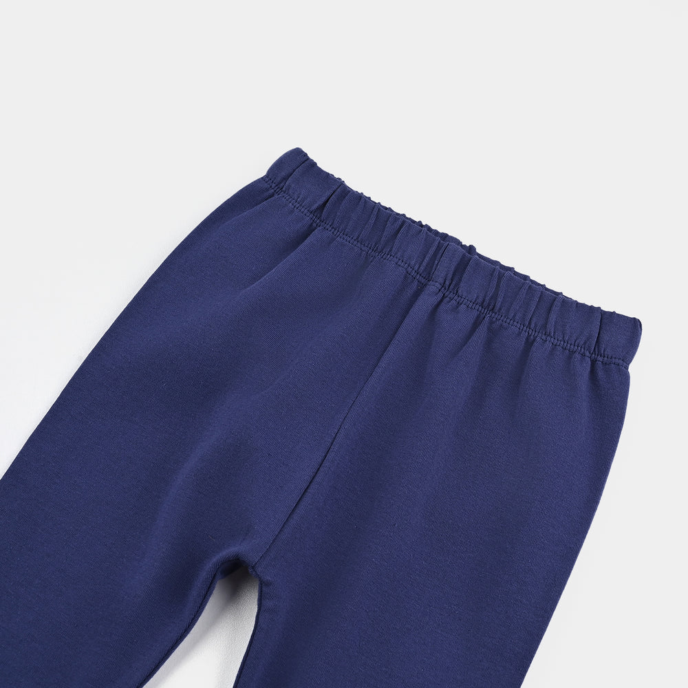 Infant Girls Lycra Jersey Basic Tights-NAVY