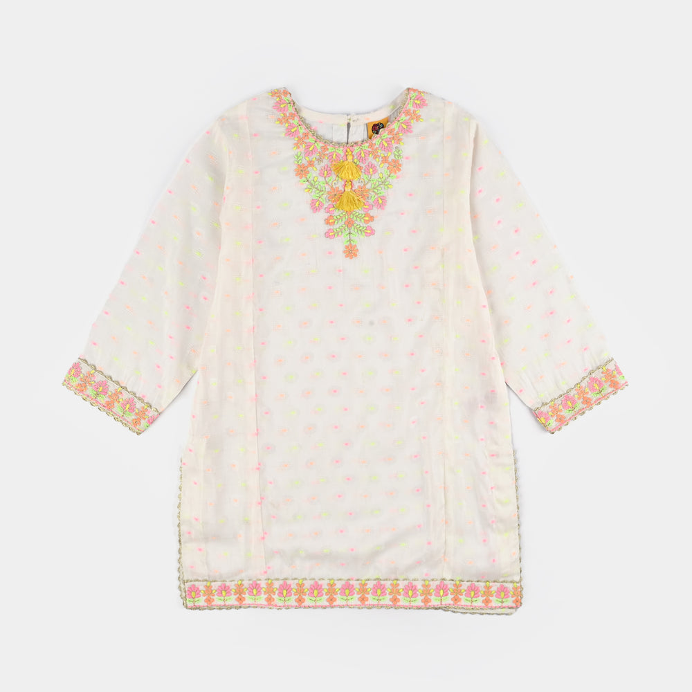 Girls Jacquard 2 Pcs Neon - WHITE