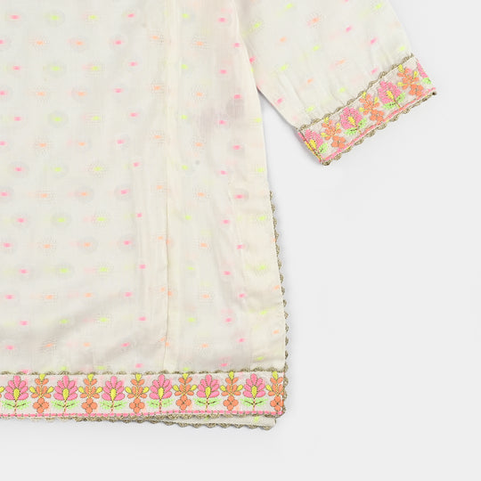 Girls Jacquard 2 Pcs Neon - WHITE