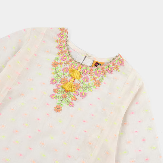 Girls Jacquard 2 Pcs Neon - WHITE