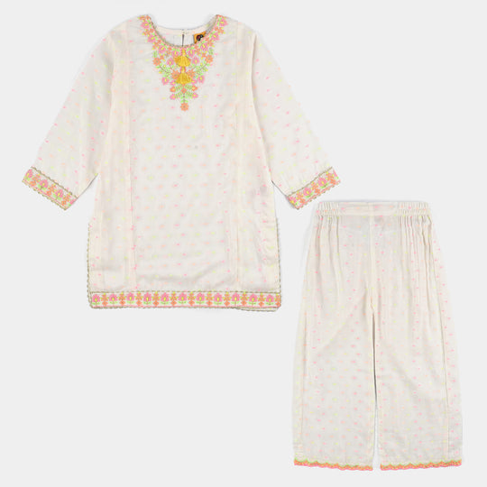Girls Jacquard 2 Pcs Neon - WHITE