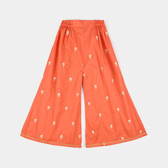Girls Cotton Poplin Emb 3 Pcs Noir - ORANGE