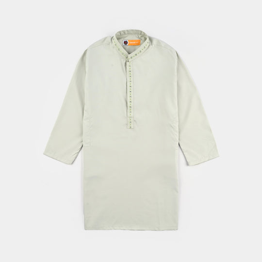 Boys Poly Viscose Kurta Pajama (Lurex Dots)-P.Green