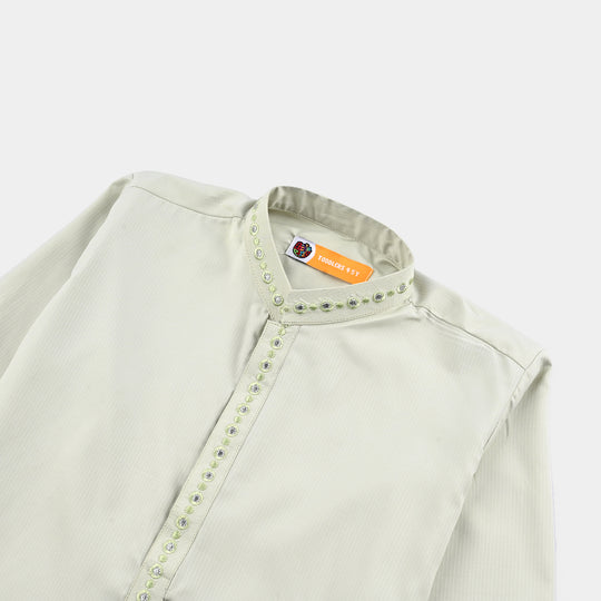 Boys Poly Viscose Kurta Pajama (Lurex Dots)-P.Green