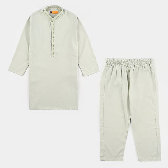 Boys Poly Viscose Kurta Pajama (Lurex Dots)-P.Green