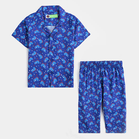 Infant Boys Viscose Nightwear-Dino-Blue