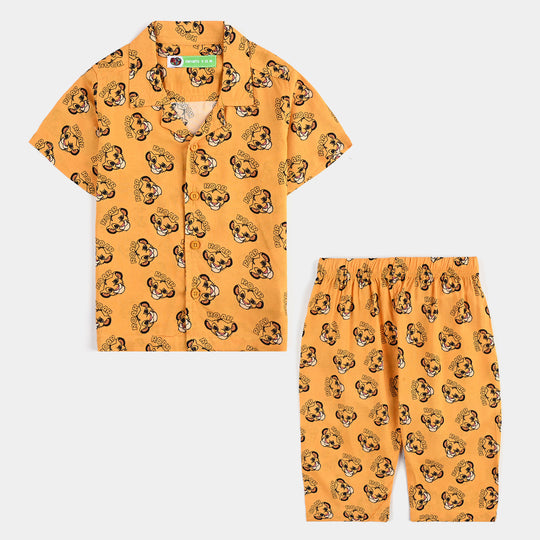 Infant Boys Viscose Nightwear-Mustard