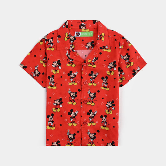 Infant Boys Viscose Nightwear-Mickey-RED