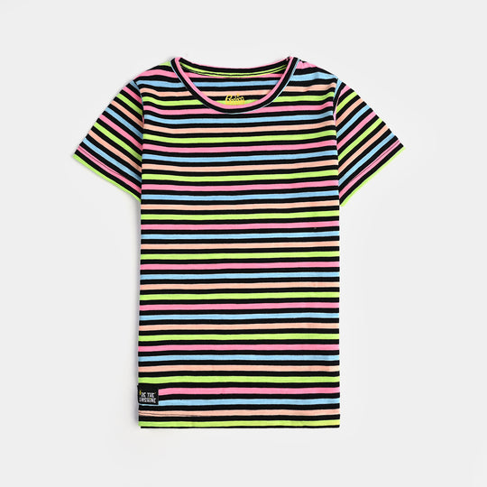 Girls Lycra Jersey T-Shirt Be The Sunshine-Multi