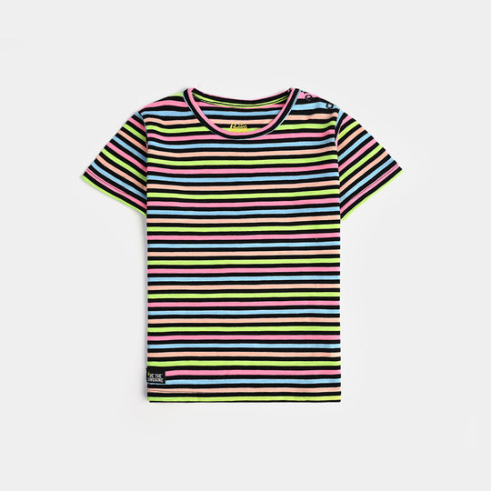 Infant Girls Lycra Jersey T-Shirt Be The Sunshine-Multi