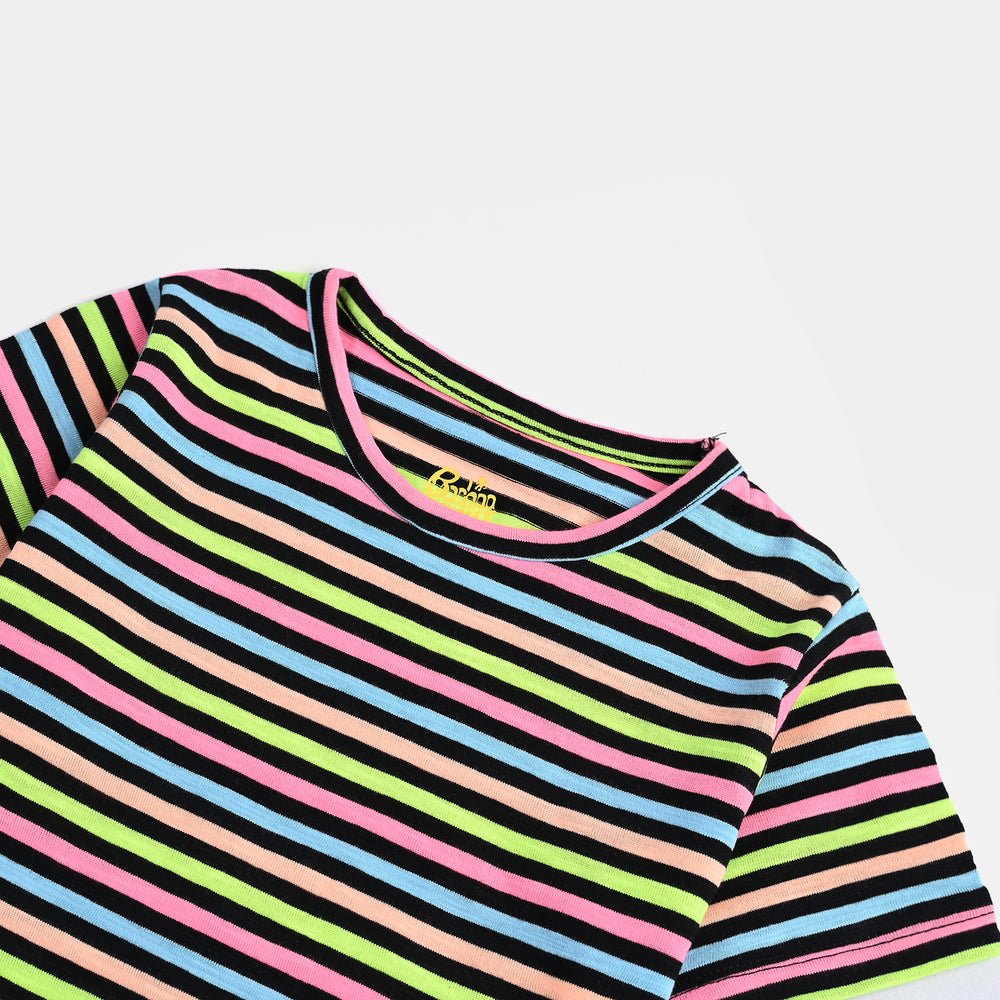 Girls Lycra Jersey T-Shirt Be The Sunshine-Multi