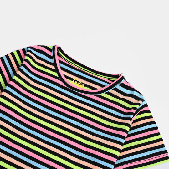 Girls Lycra Jersey T-Shirt Be The Sunshine-Multi