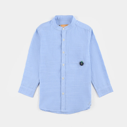 Boys Cotton Casual Shirt (Chill Vibes)-L/BLUE