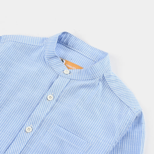 Boys Cotton Casual Shirt (Chill Vibes)-L/BLUE
