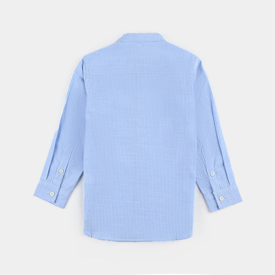 Boys Cotton Casual Shirt (Chill Vibes)-L/BLUE