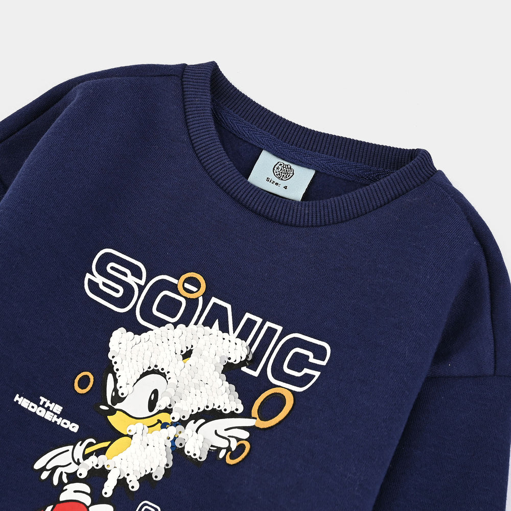 Boys Fleece Sweatshirt Character - Navy Blue