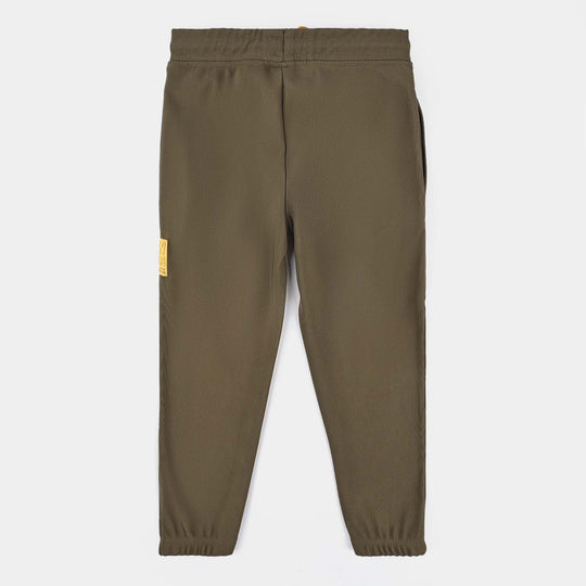 Boys Yarn Dyed Jersey Pyjama New Goal-Olive