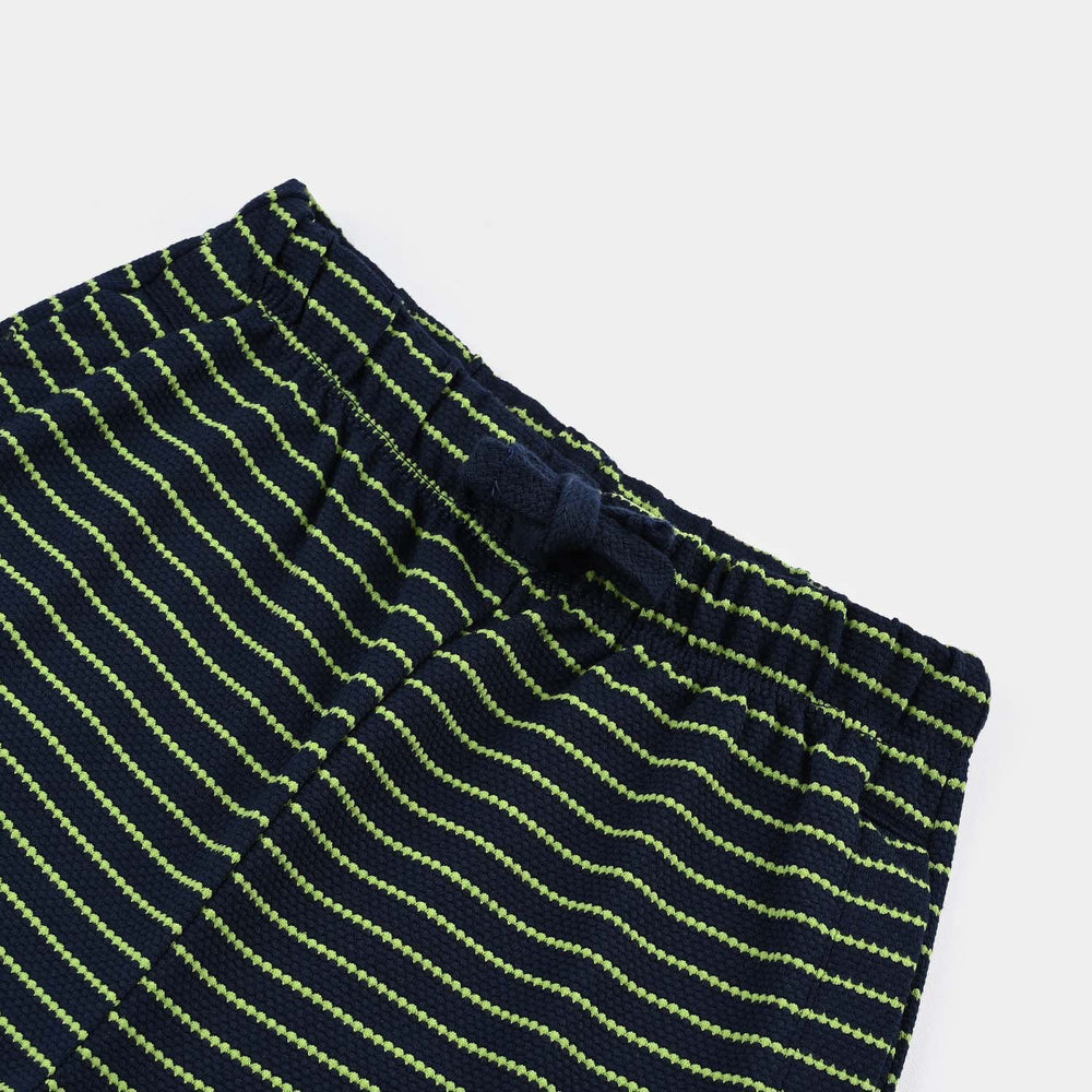 Boys Jacquard Jersey Short Happiness-NAVY