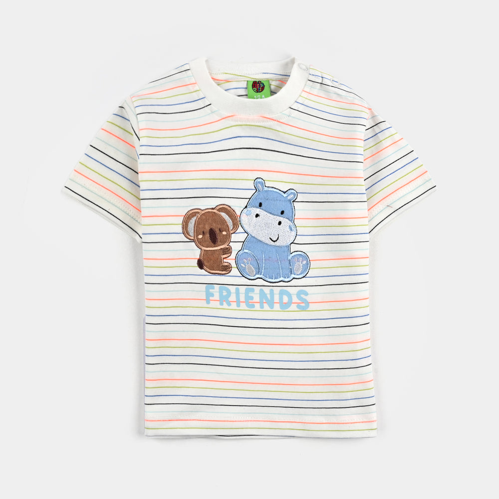 Infant Boys Yarn Dyed Suit Friends-Multi