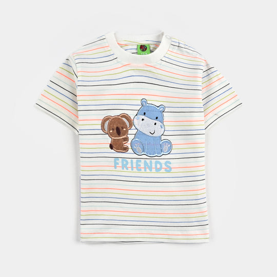 Infant Boys Yarn Dyed Suit Friends-Multi