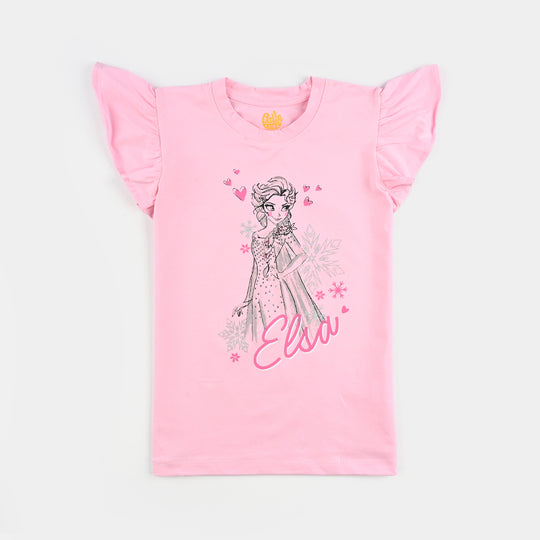 Girls Lycra Jersey T-Shirt H/S Character-Pink