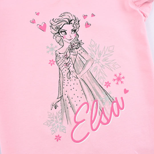 Girls Lycra Jersey T-Shirt H/S Character-Pink