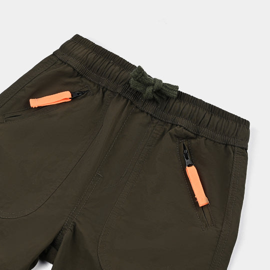 Boys Cotton Twill Short Staple-Olive