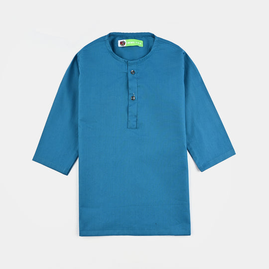 Infant Boys Cotton Poplin Basic Kurta-Sea Port