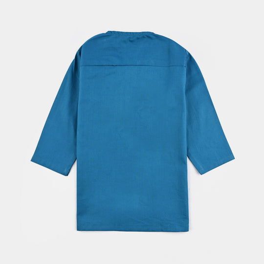 Infant Boys Cotton Poplin Basic Kurta-Sea Port