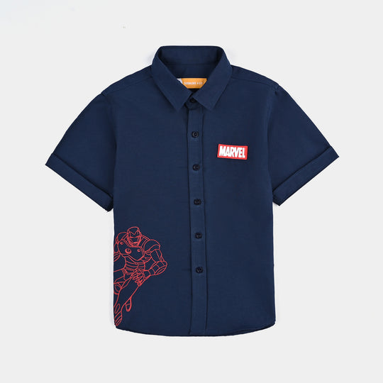 Boys Oxford Casual Shirt-NAVY