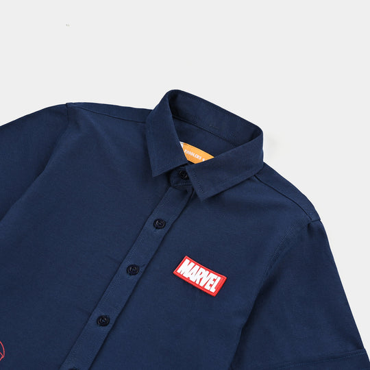 Boys Oxford Casual Shirt-NAVY