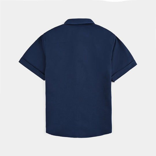 Boys Oxford Casual Shirt-NAVY