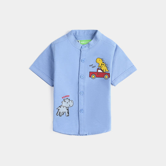 Infant Boys Cotton Basic Casual Shirt (Roarr)-Blue