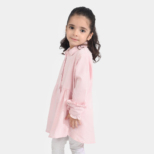 Girls Poly Cotton Casual Top Soft-Pink