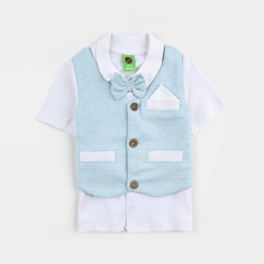 Infant Boys Jacquard 2Piece Suit Popcorn-Sai Blue