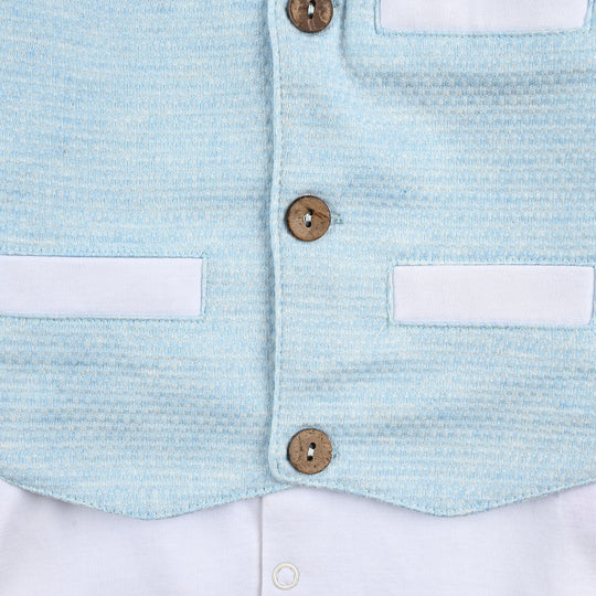 Infant Boys Jacquard 2Piece Suit Popcorn-Sai Blue