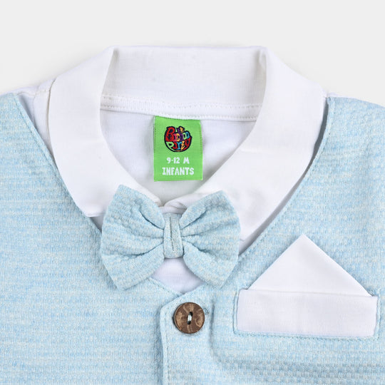 Infant Boys Jacquard 2Piece Suit Popcorn-Sai Blue