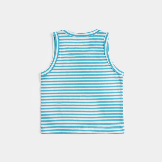 Infant Boys Yarn Dyed Sando-Blue Stripe