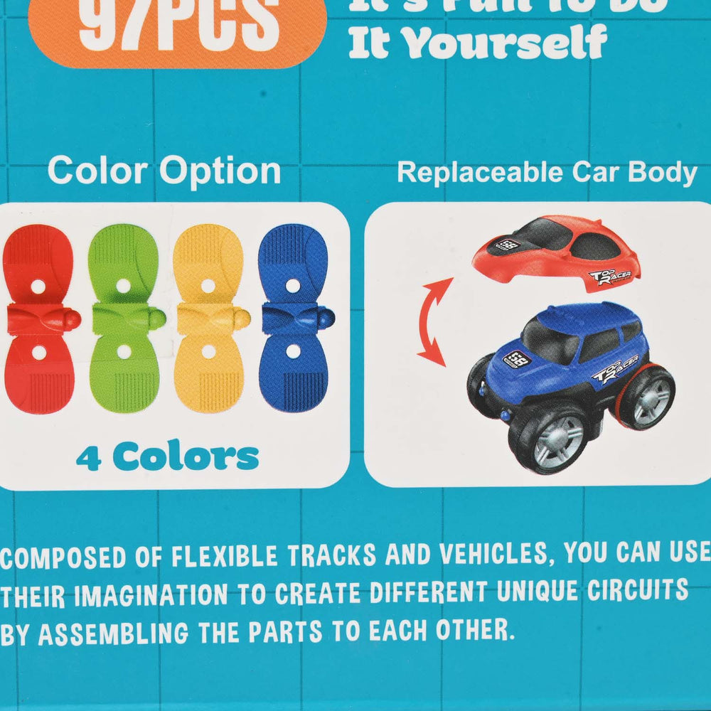 Flexible Dynamic Car Track Playset | 97Pcs