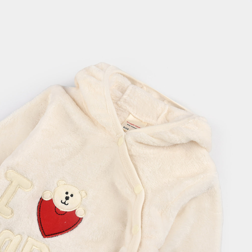 Infant Unisex Sherpa Romper-BEIGE