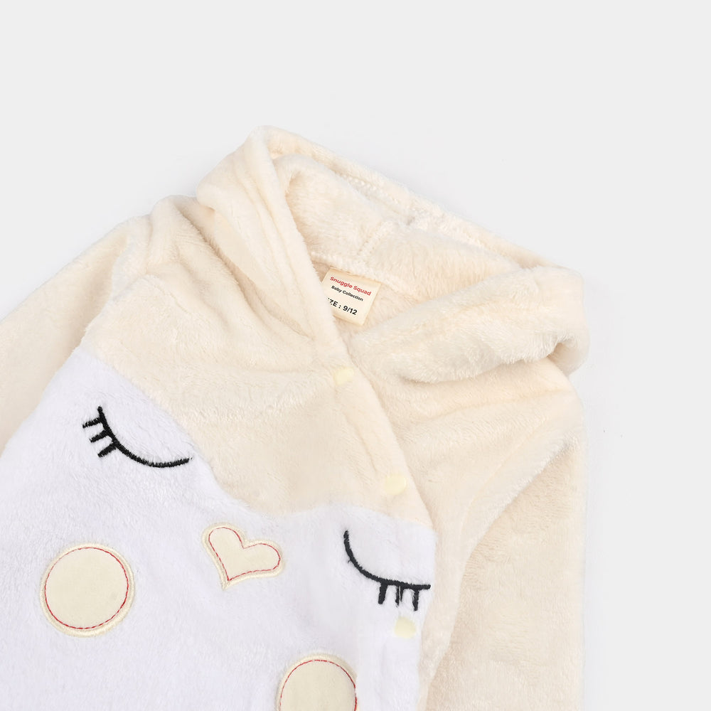 Infant Unisex Sherpa Romper-BEIGE