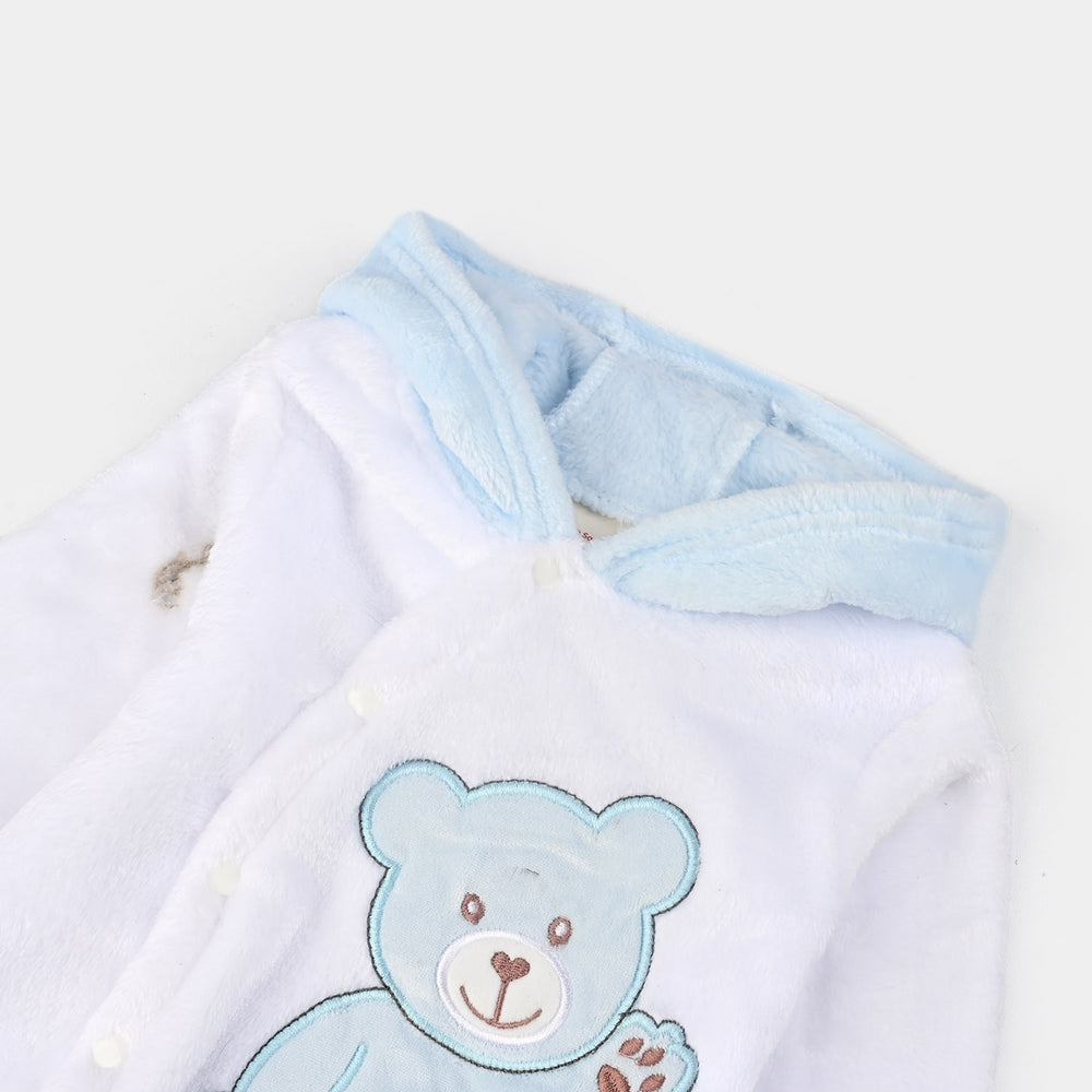 Infant Unisex Sherpa Romper-BLUE