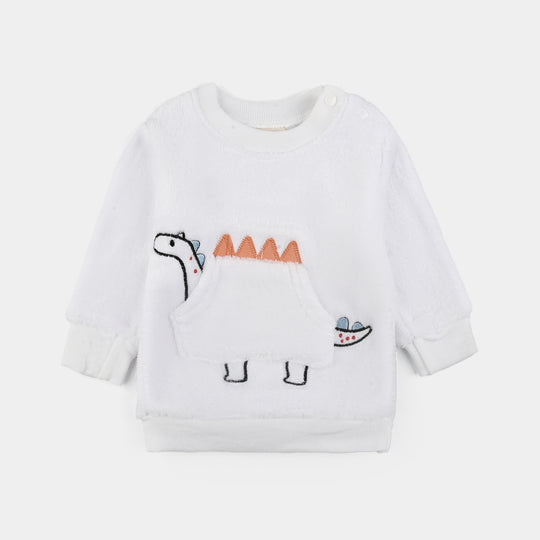 Infant Boys Faux fur Suit-White