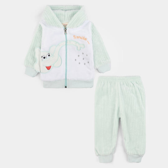 Infant Boys Faux fur Suit-GREEN