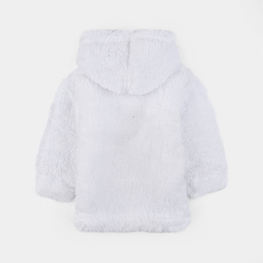 Infant Boys Faux Fur Suit-White