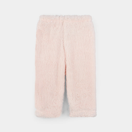 Infant Boys Faux Fur Suit-White