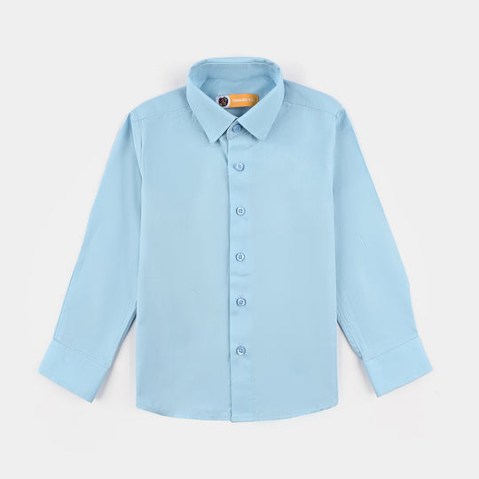 Boys Cotton Poplin Formal Shirt-Light BLUE