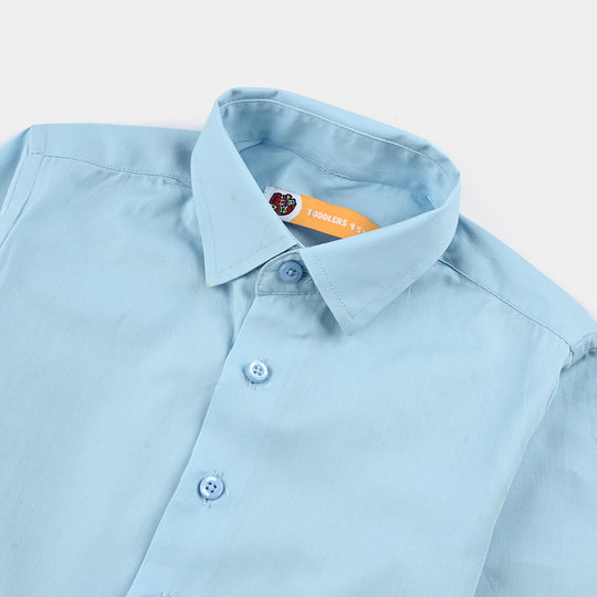 Boys Cotton Poplin Formal Shirt-Light BLUE